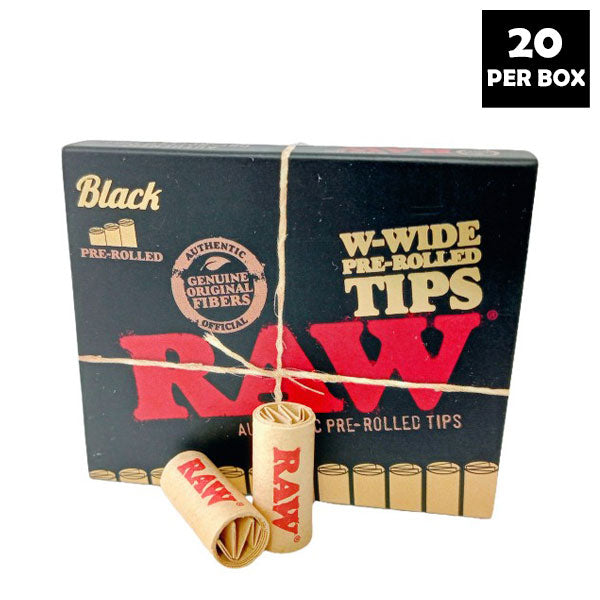 Tips Raw Pre-rolled Black W-Wide 18pk