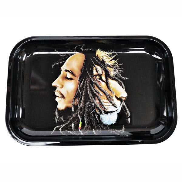 Rolling Tray Metal 290x190mm Bob Marley Lion