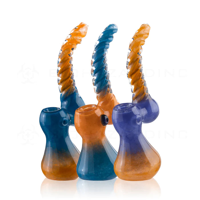 Twisted Inside Out Frit Bubbler 6" - Assorted Colors