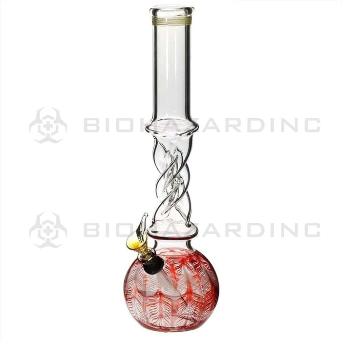 Twisted Glass Water Pipe  12"  Red