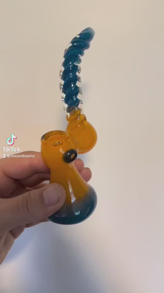 Twisted Inside Out Frit Bubbler 6" - Assorted Colors