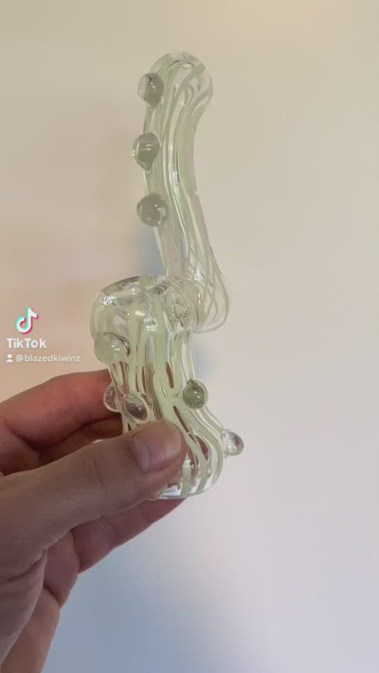 Sherlock Glass Bubbler Marbles 5" - Slyme Green