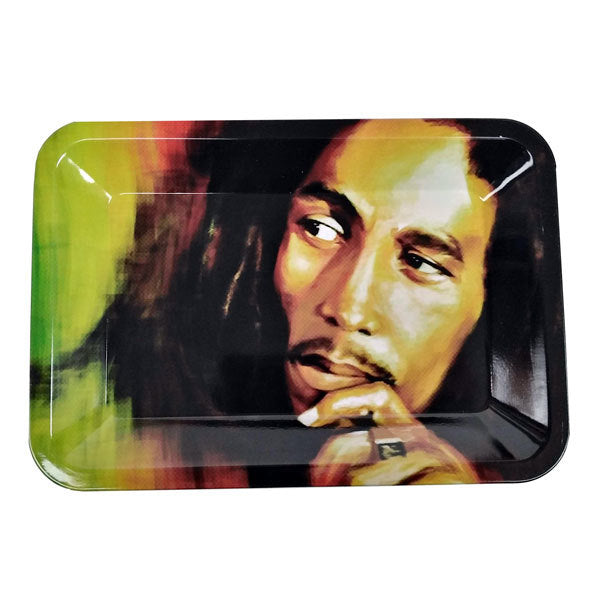 Rolling Tray Metal Bob Marley Face